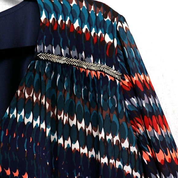 Cato Plus Size 22/24 Dress V-Neck Multicolor Formal Maxi Chevron Bead Detail - Picture 10 of 16